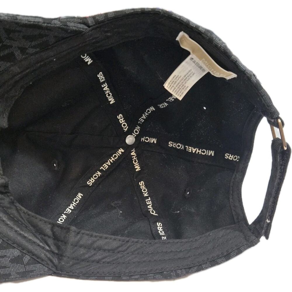 Michael Kors Signature MK Logo Canvas Baseball Cap 1 Size Adjustable New W/Tag - Picture 5 of 12